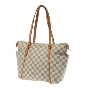 Louis Vuitton Tote Damier White White Totally Bag Canvas Azur